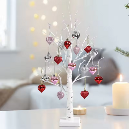 Romantic Heart-Shaped Birch Tree Lamp