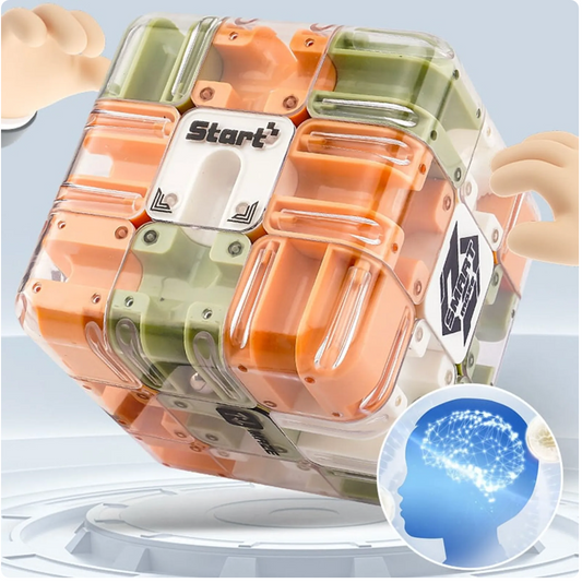 3D Rolling Ball Maze Cube