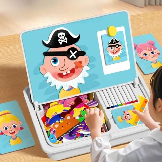 ✨HOT SALE 49% OFF💫Magnetic Puzzles Face Dress Up Travel Game Double Side Preschool Educational Learning Toy