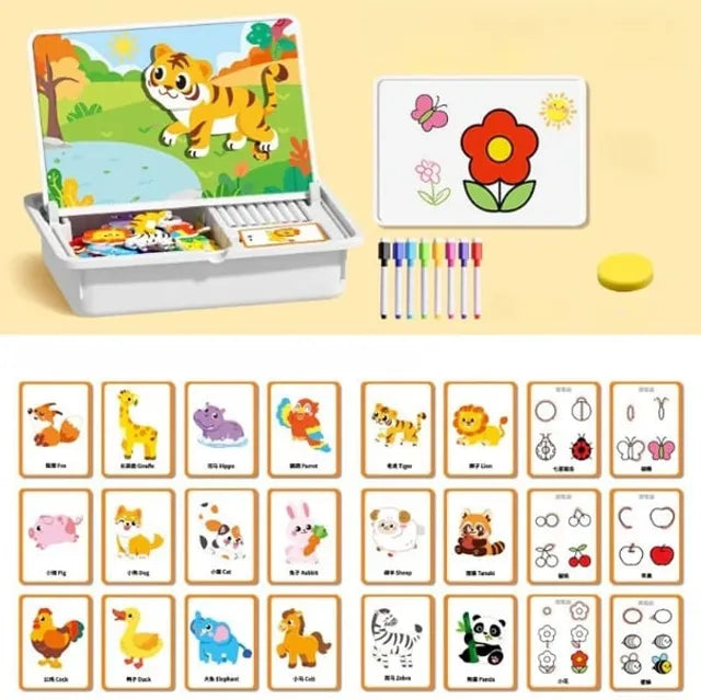 ✨HOT SALE 49% OFF💫Magnetic Puzzles Face Dress Up Travel Game Double Side Preschool Educational Learning Toy